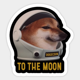 Dogecoin To the Moon Sticker